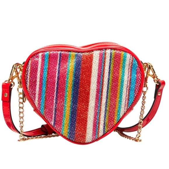 Betsey Johnson Handbags - Betsey Johnson Sparkling Hearts Crossbody